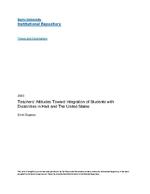 Teacher's attitudes toward integration of students with disabilities in Haiti and the United States